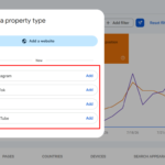 Select a property type — Instagram, TikTok, X and YouTube are the four supported platforms so far.